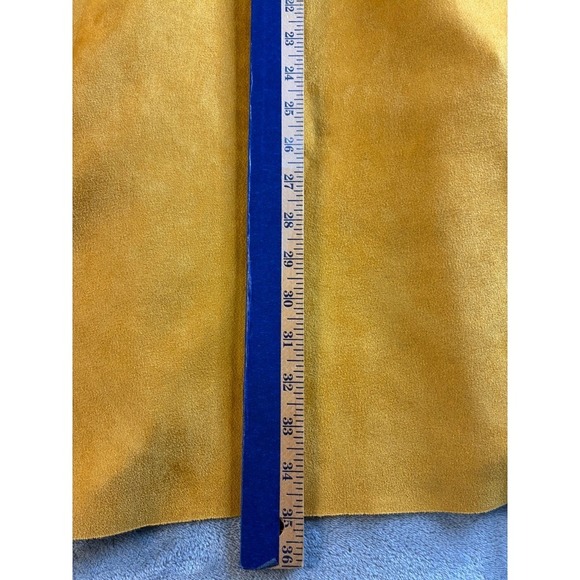 THML Anthropologie  Womens Med Mustard Yellow Faux Suede Duster Coat Open Front - Picture 8 of 16